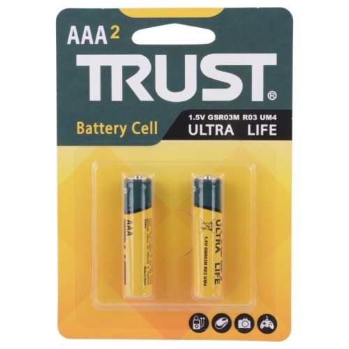 باتری دوتایی نیم قلمی تراست Ultra Life R03