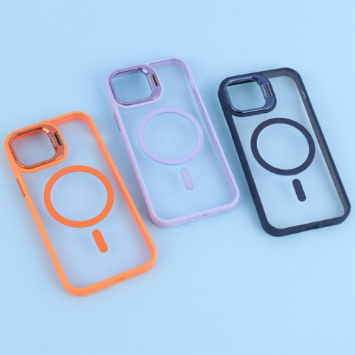 قاب PC مگ سیف استندشو با محافظ لنز رینگی آیفون iPhone 12 / 12 Pro