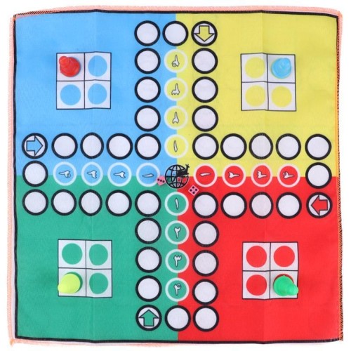 بازی فکری منچ و مارپله پارچه ای 33*33 سانتی متر آهو