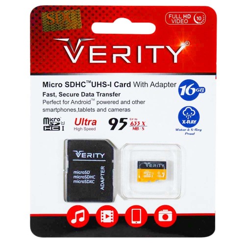 رم میکرو 16 گیگ وریتی Verity Micro U1 95MB/s + خشاب