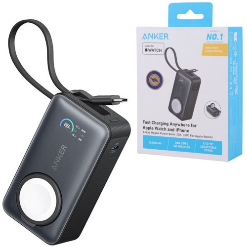 پاور بانک بی سیم فست شارژ انکر MagGo A1657 PD 30W ظرفیت 10000 میلی آمپر ساعت